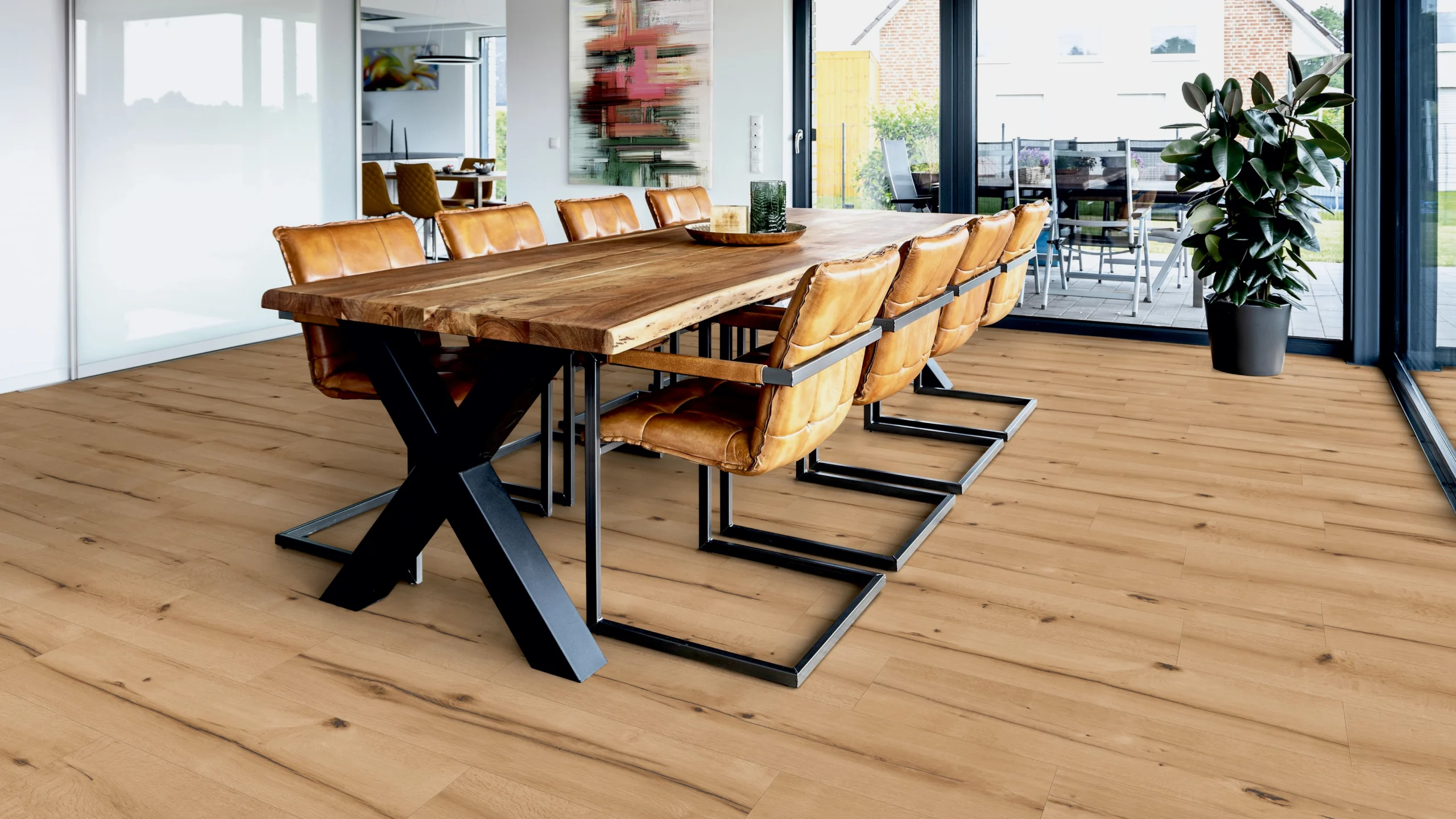 Oak Art Deco wide plank