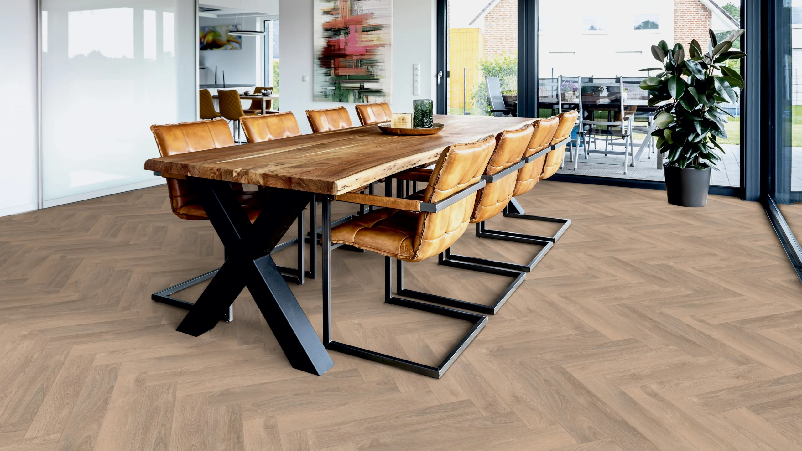 Oak Chalet herringbone