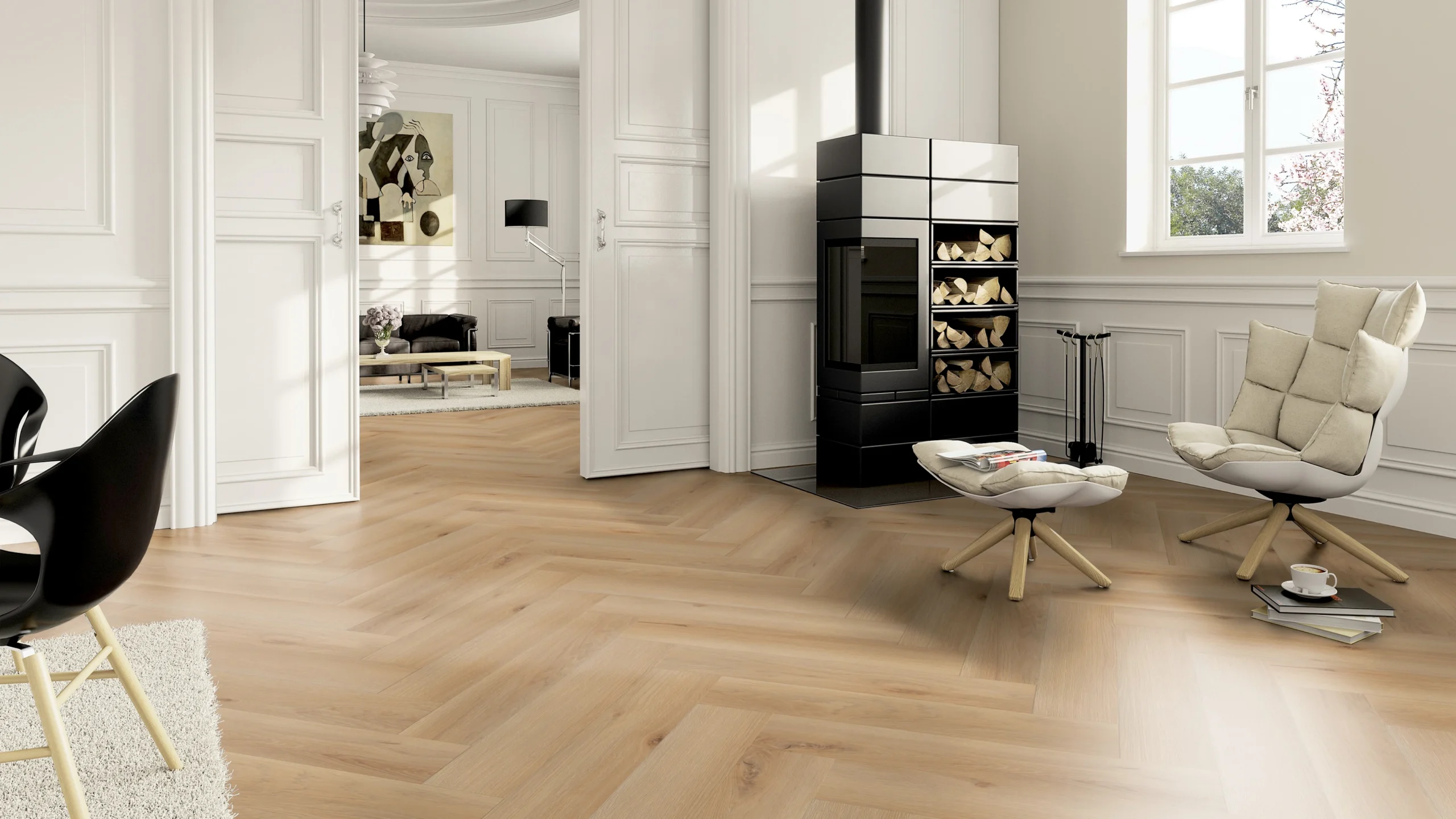 Oak Rotterdam herringbone, 743 x 145 x 6 mm